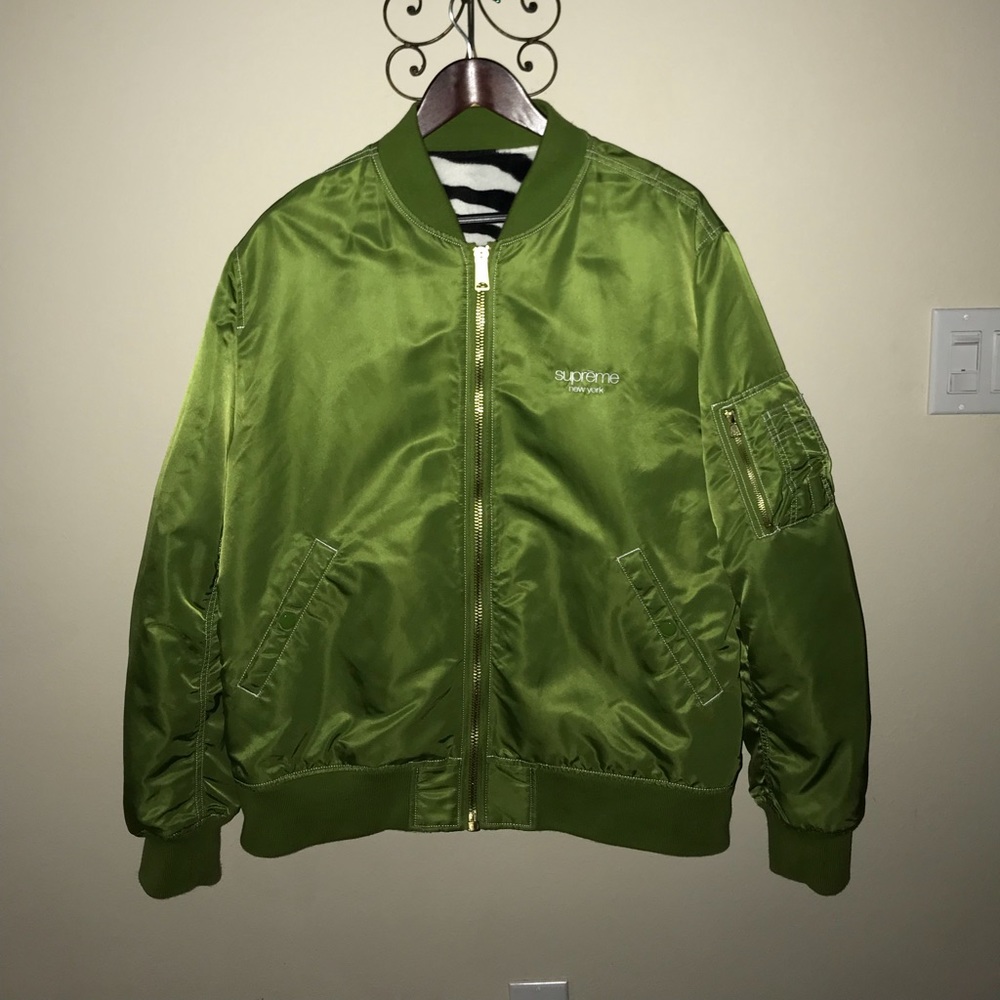 Supreme MA-1 Reversible Green/Zebra Bomber